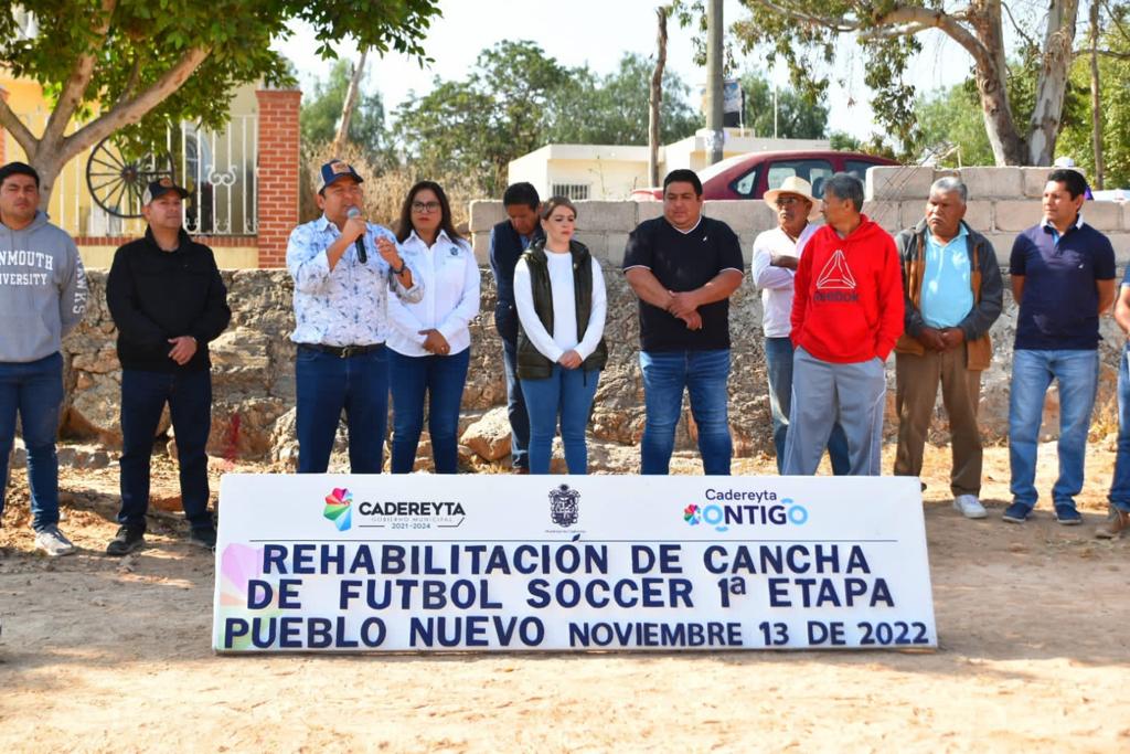 Edil Encabeza Entrega de la Primera Etapa de la Rehabilitación de la Cancha de Fútbol de la Comunidad de Pueblo Nuevo