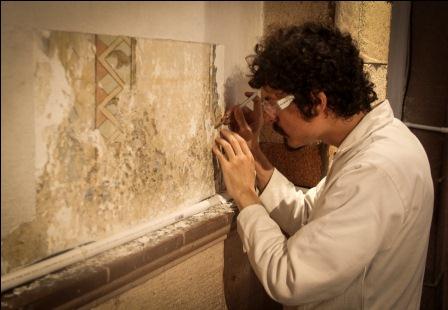 Alumnos de Bellas Artes: Rescatan vestigios de pintura mural del Templo de San José de Gracia