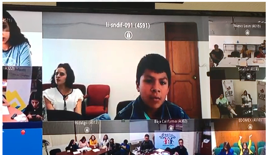 Niño Landense: Representa al estado en videoconferencia de Instituto Interamericano