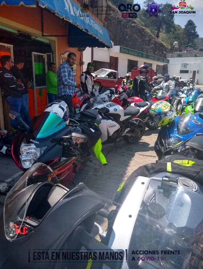 Seguridad y “Vigilantes Ciudadanos”: Llaman la atención a grupo de motociclistas en San Joaquín
