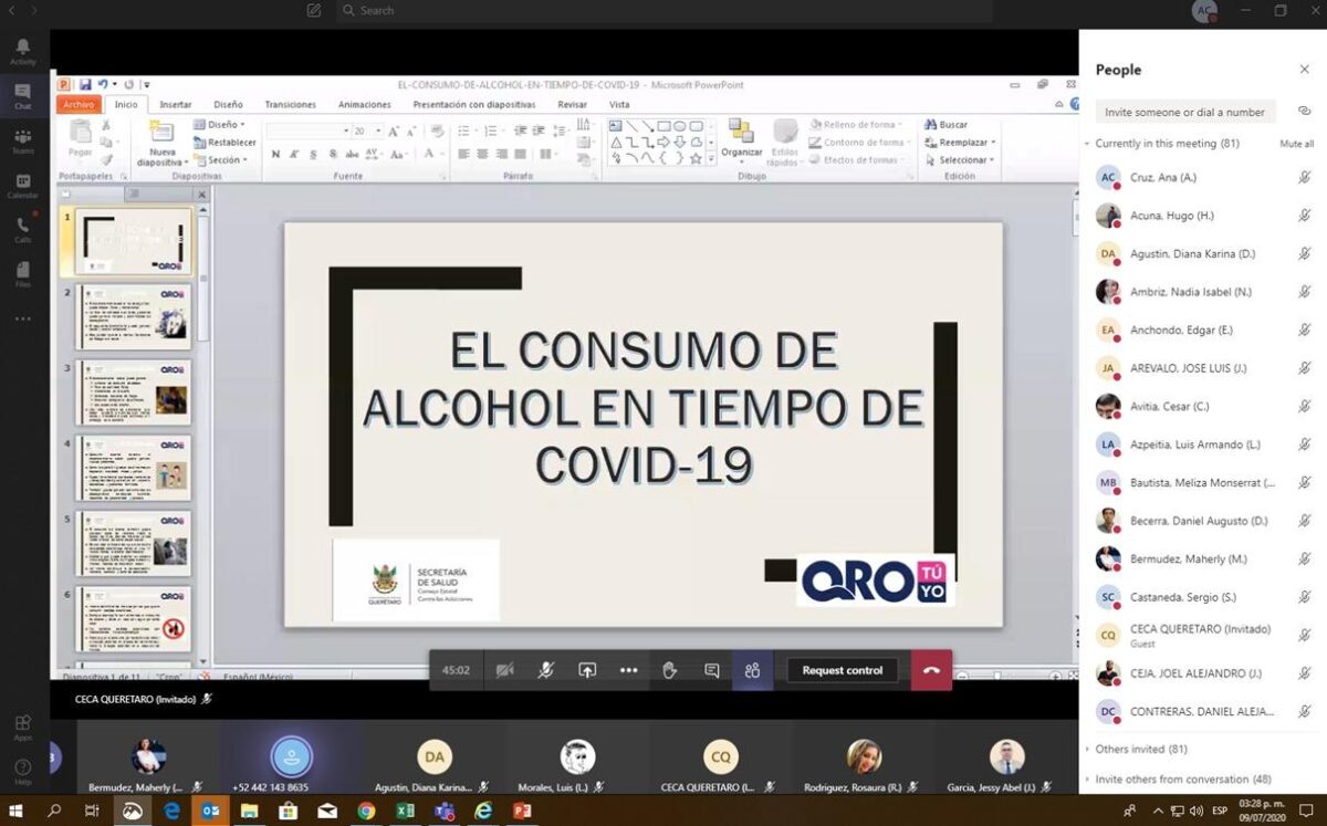 Conferencia: “El alcohol en tiempos de COVID-19”.