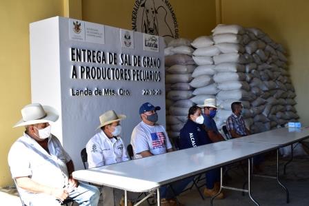 Entrega: La alcaldesa apoyo para fortalecer a ganaderos de Landa.