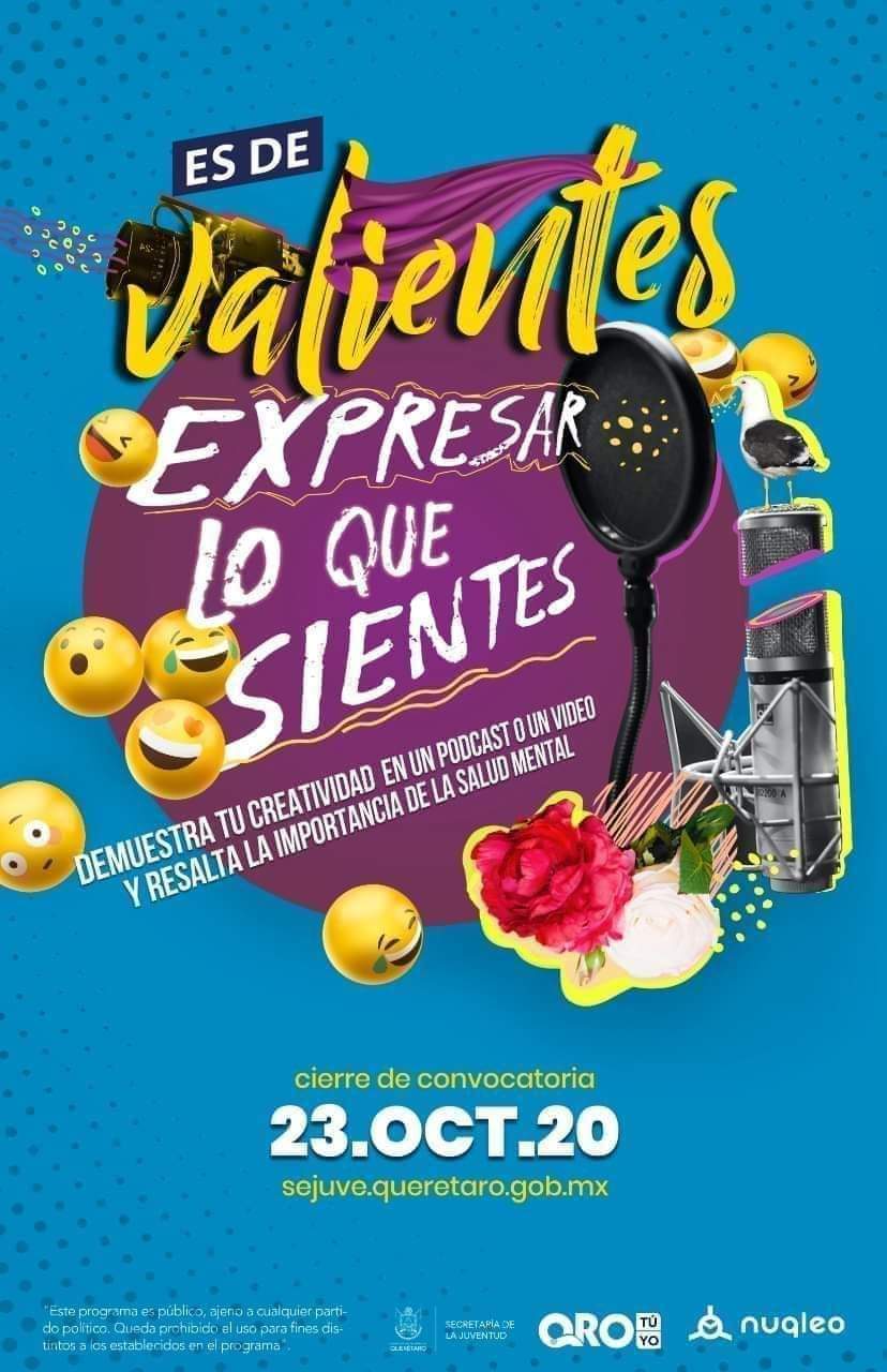 Invita: Sejuve al concurso “Es de valientes expresar lo que sientes”.