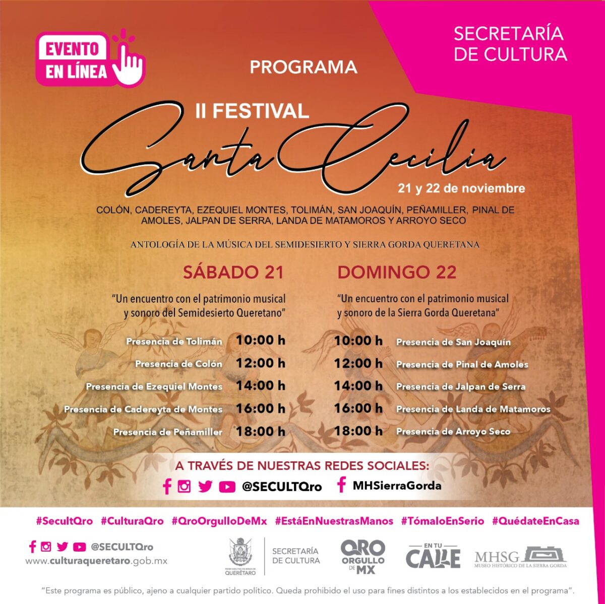 Anuncia: SECUL Festival Santa Cecilia.