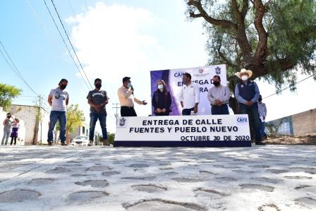 Se hizo: Entrega de obra en la calle 12 de diciembre y empedrado en la calle San Diego.