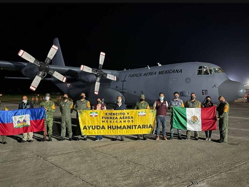 SRE informa: Llega a Haití la ayuda humanitaria enviada por México.