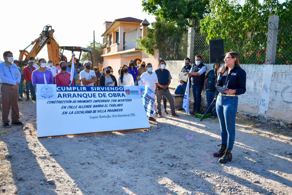 Lupita Pérez da Arranque de Obra en el Barrio El Tablado en Villa Progreso