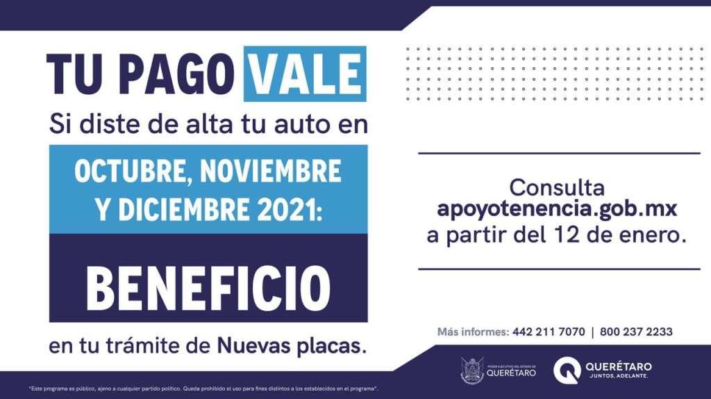 “Tu Pago Vale”: Si realizaste el alta vehicular en el último trimestre 2021.