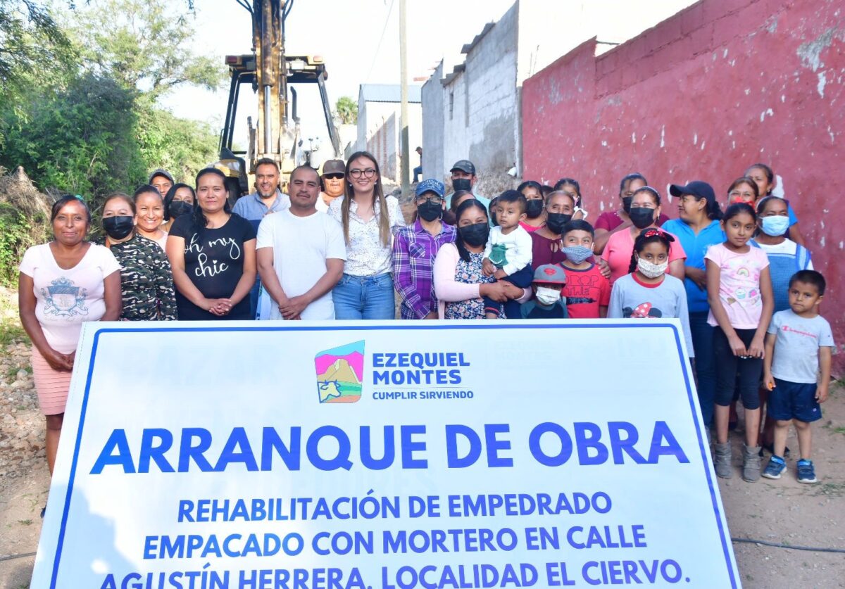 Realizan arranque de obra en la calle Agustín Herrera en la localidad El Ciervo