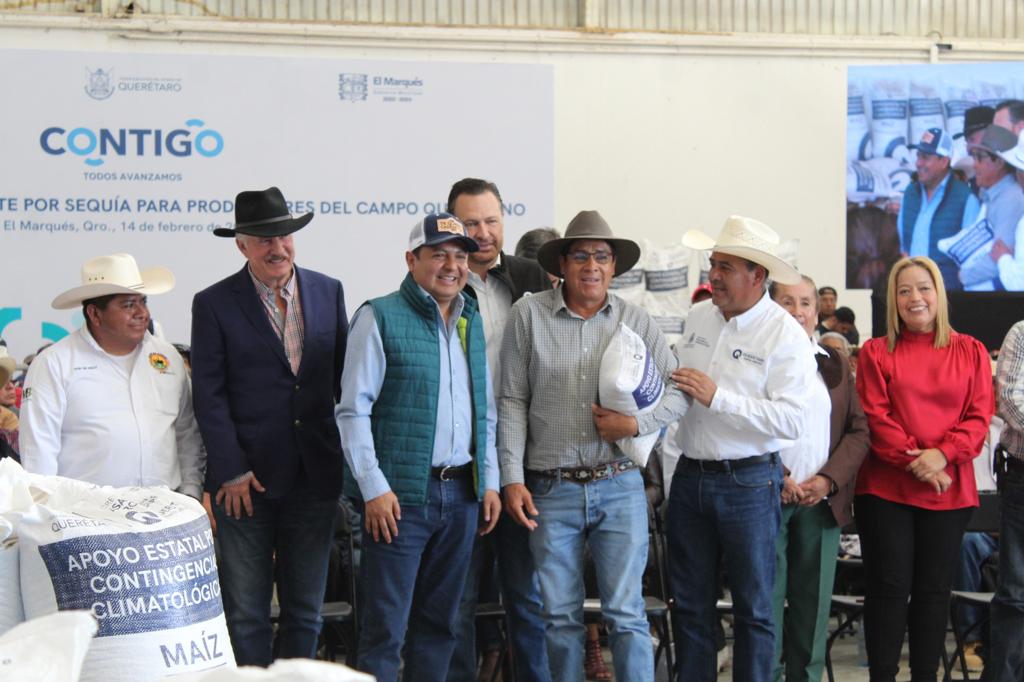 Recibe Miguel Martínez Peñaloza al Gobernador Mauricio Kuri para Entrega de Apoyos de Maíz