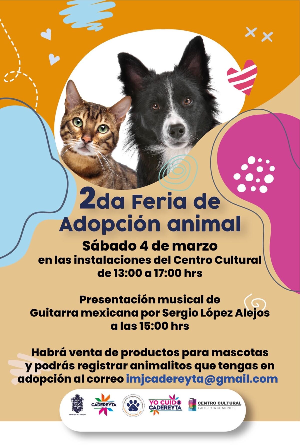 Feria de Adopción Animal en Cadereyta este sábado