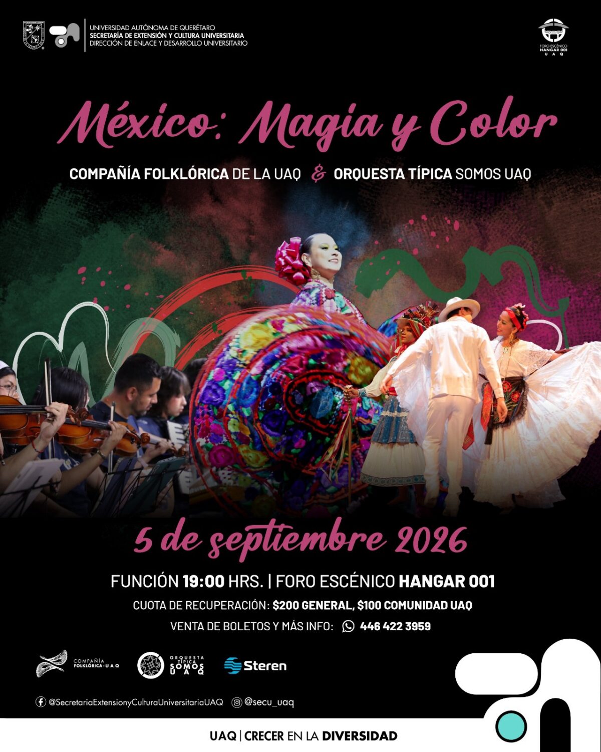 Llega celebración del 60º aniversario de la Compañía Folklórica de la UAQ al Foro Hangar 001