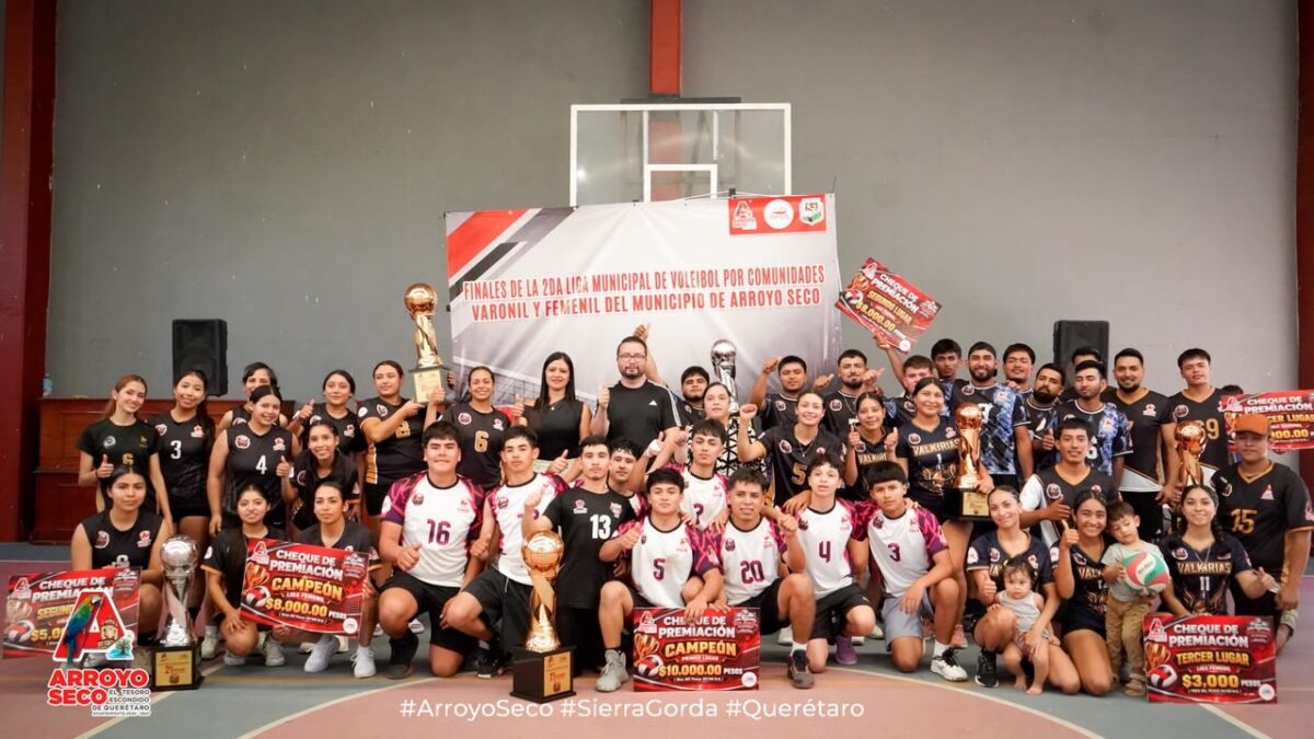 Arroyo Seco celebra finales y premiación de la Segunda Liga Municipal de Voleibol por Comunidades